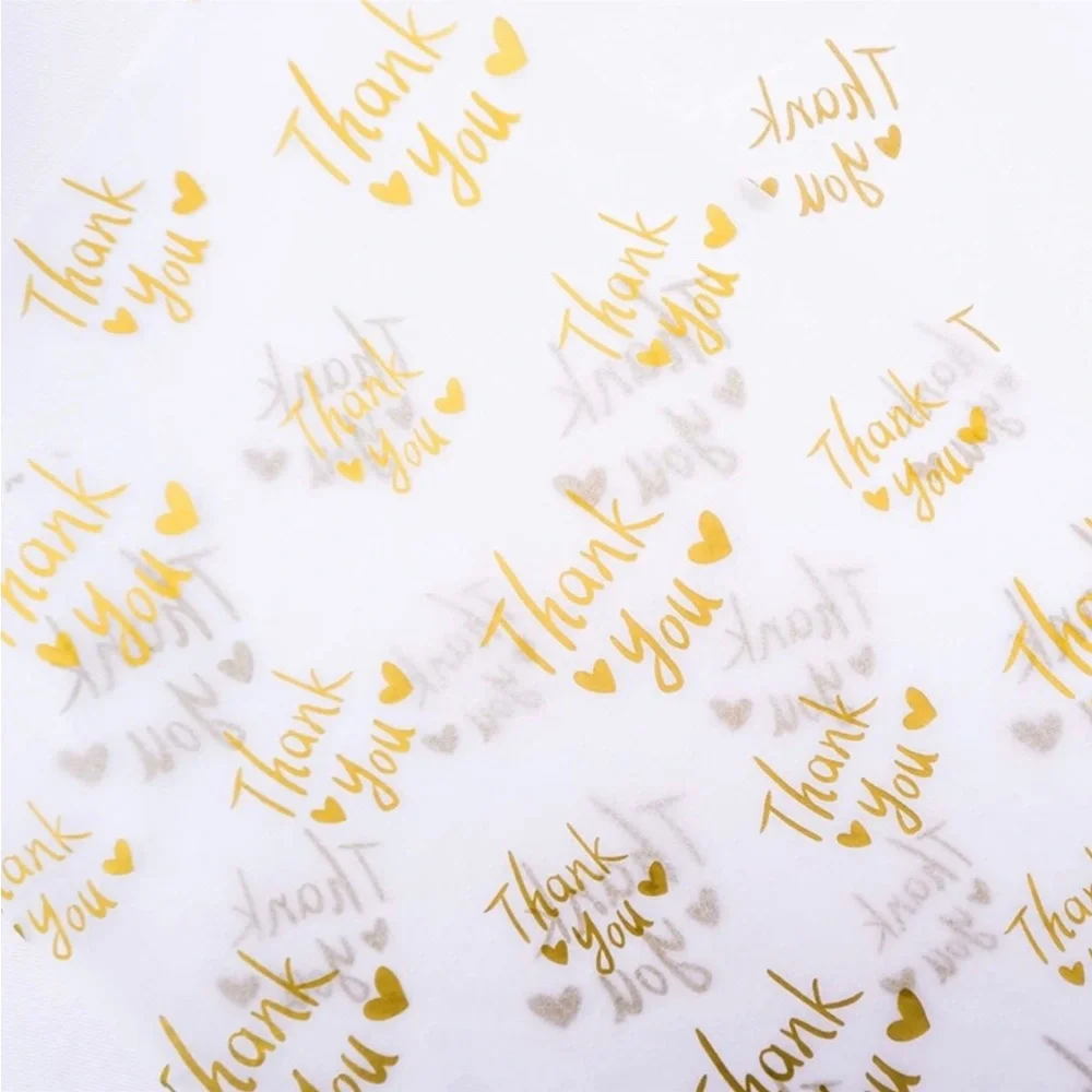 25 Thank You Tissue Paper Sheets, 20x14 PRICE IS FIRM White and Gold - Picture 3 of 3